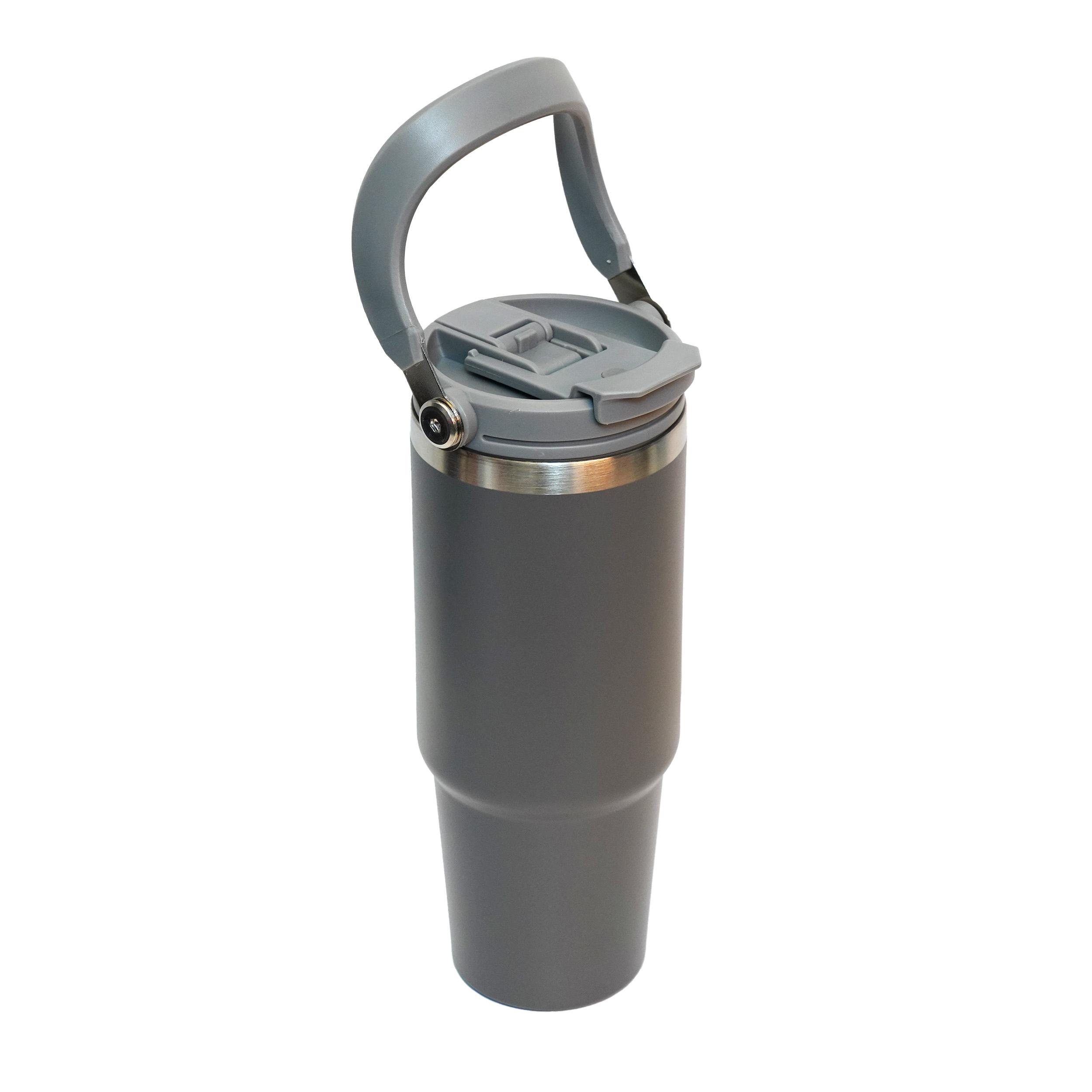 Customised Travel Coffee Mug Stainless Steel Water Bottles - Grey